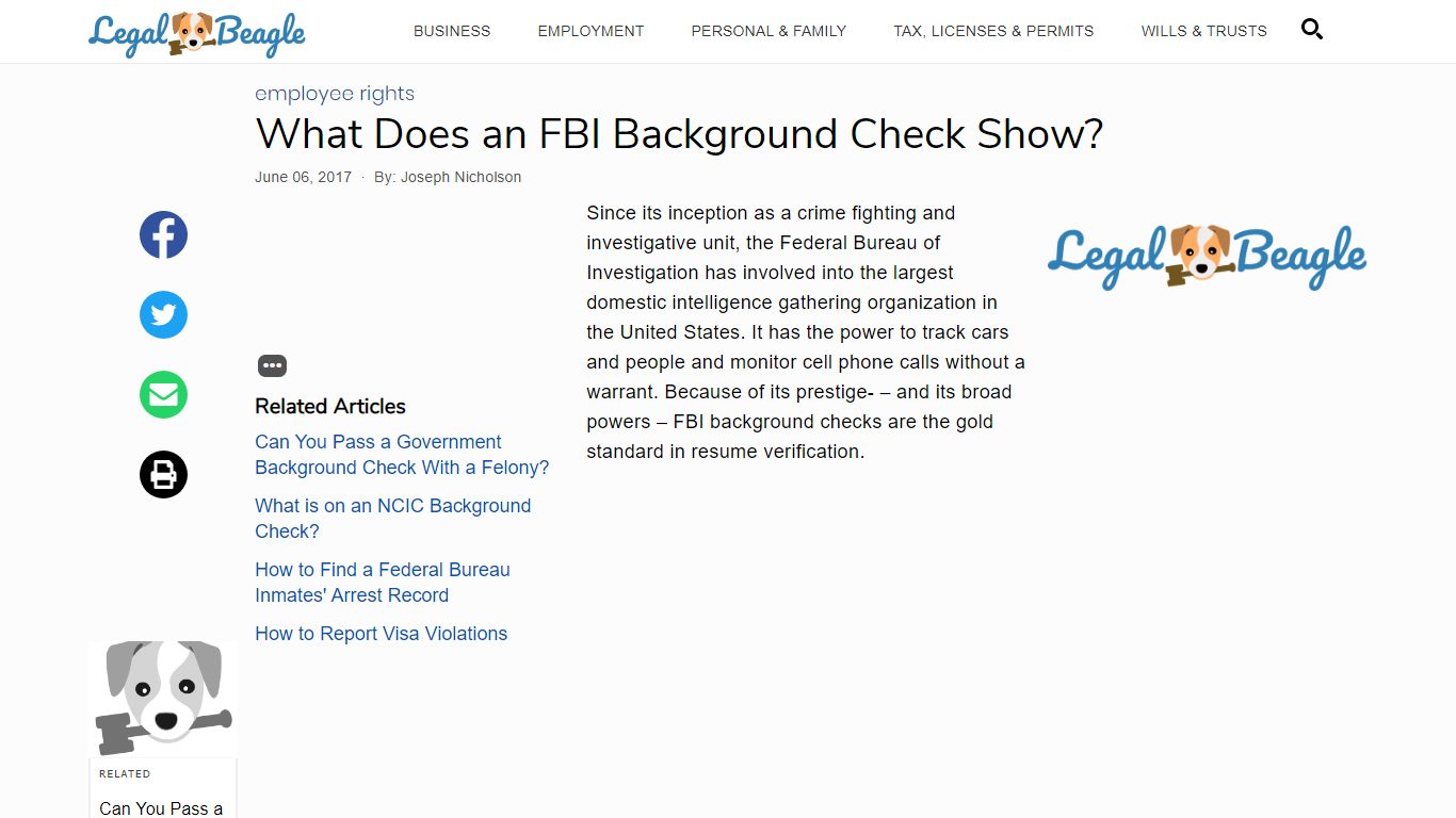 What Does an FBI Background Check Show? | Legal Beagle